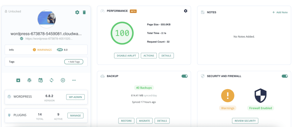 manage wordpress site